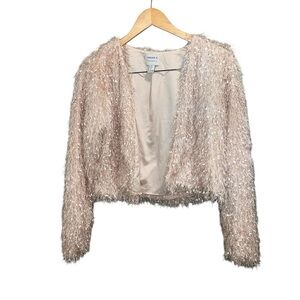 Forever 21 Shimmering Pink Fuzzy Blazer